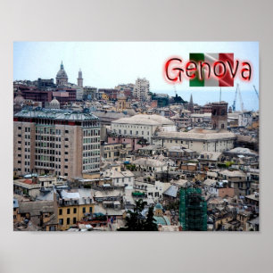 Italië - Liguria - Genova - Harbour - Poster