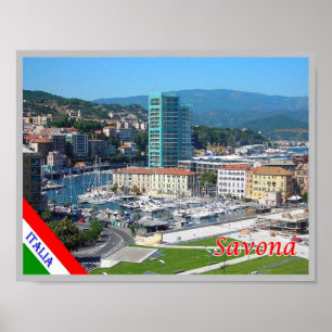 Italië - Liguria - Savona - Harbour - Poster