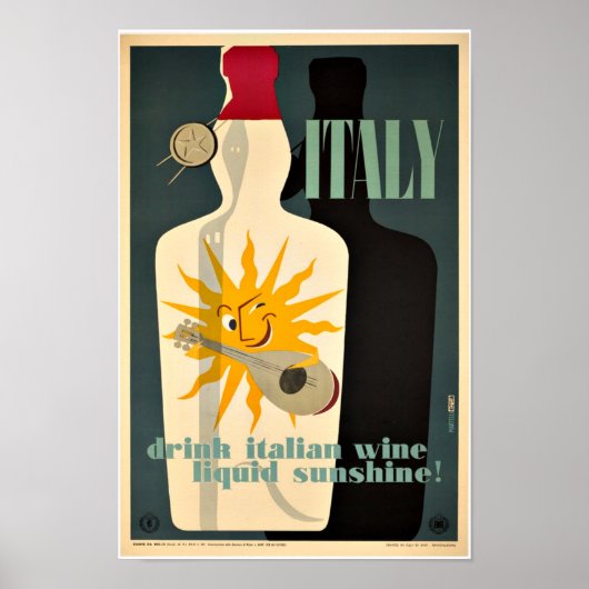 Italië Liqueur Alcohol Wine Art Deco Poster (Voorkant)