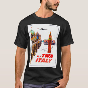 Italië Luchtvaartmaatschappij Adverteren Prin T-shirt