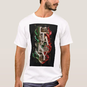Italië Luxe Marmer Typografie 3D T-shirt