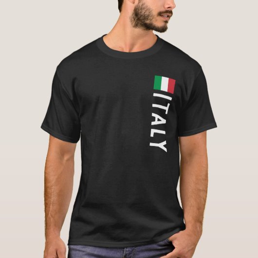 Italië Mannen Basic Dark T-Shirt (Voorkant)