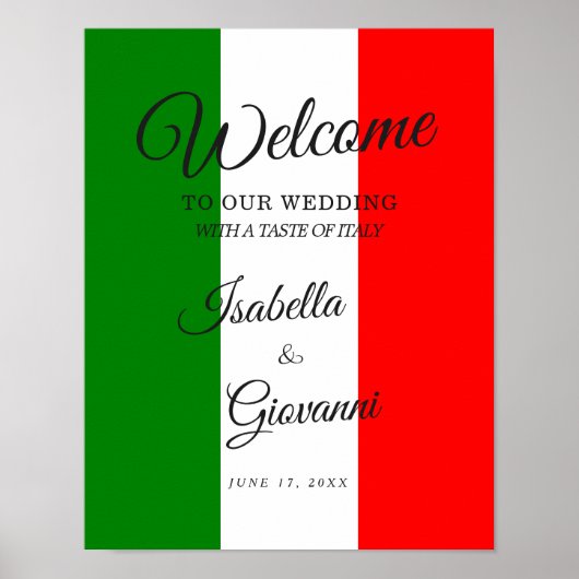 Italie Mariage Affiche de bienvenue italienne (Devant)