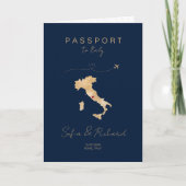 Italie Mariage Destination Passport Carte du monde (Devant)