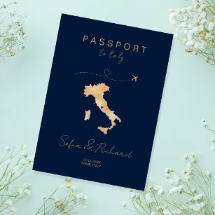 Italie Mariage Destination Passport Carte du monde