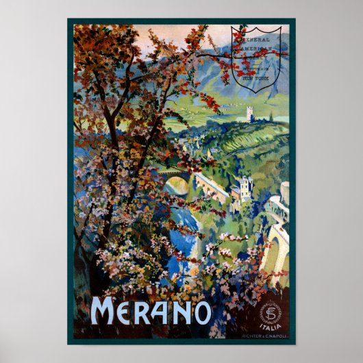 Italie Merano Meran Restored Poster Vintage voyage (Devant)