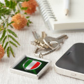 Italië Metallic Emblem Sleutelhanger (Zijkant)