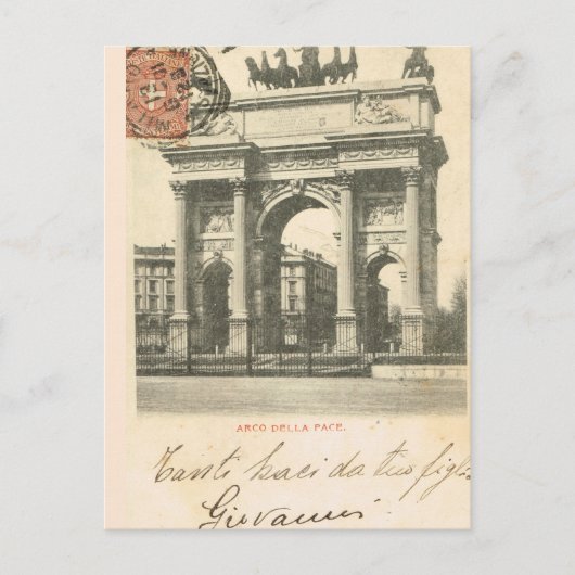  Italië, Milano, Arco della speed, 1894 Briefkaart (Voorkant)