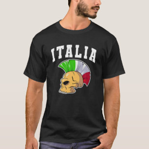 Italië Mohawk Skull Italia Sport Supporter Naziona T-shirt