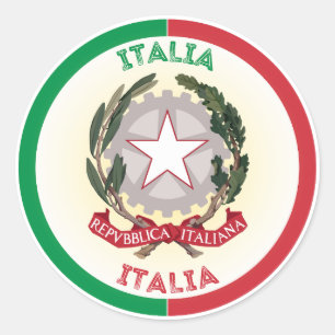 Italië Nationaal Embleem Cirkel Vorm Ronde Sticker