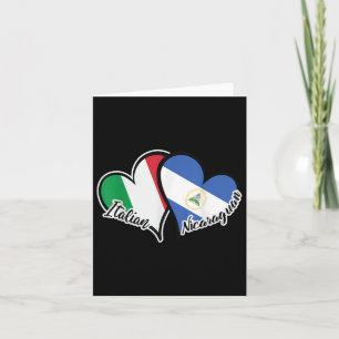 Italië Nicaragua Vlag Hart Half Italiaans Half Nic Kaart