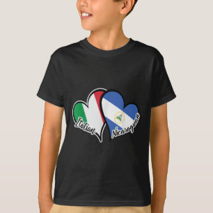 Italië Nicaragua Vlag Hart Half Italiaans Half Nic T-shirt