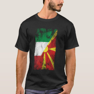 Italië Noord-Macedonië Vlaggen - Italiaans Macedon T-shirt