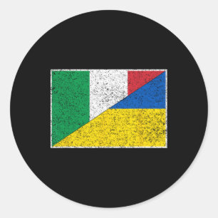 Italië Oekraïne Vlag Italiaanse Oekraïense Onderst Ronde Sticker