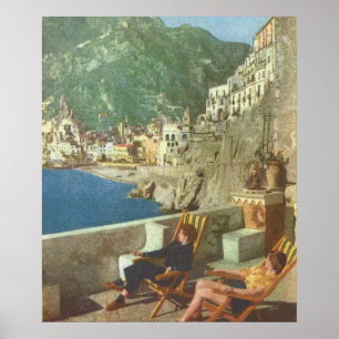  Italië, op de kust van Amalfi, jaren dertig Poster