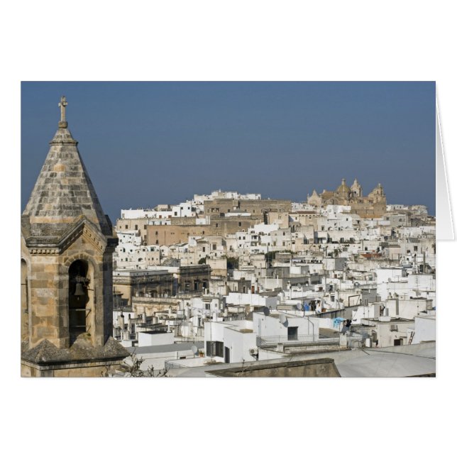Italië, Ostuni, sluit uitzicht oude stad af (Voorkant Horizontaal)