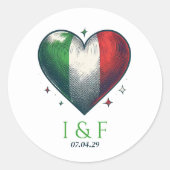 Italië Paar Bruiloft Ronde Sticker (Voorkant)