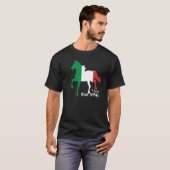 Italië, Paard, Italiaanse vlag & ik hou van hardlo T-shirt (Voorkant volledig)
