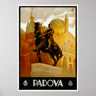 Italië Padova Vintage Travel Poster teruggezet