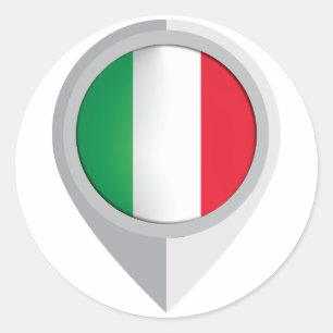 Italië Pin Locatie Vlag Ronde Sticker