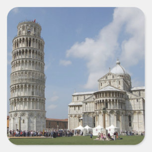 Italië, Pisa. Scheve Toren van Pisa en Vierkante Sticker