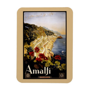 Italië Poster voor reizen langs de kust van Amalfi Magneet