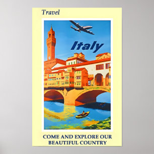 Italië Poster voor reizen met bestemming Italië