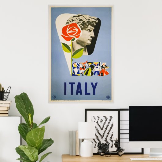 Italië Poster voor reizen met bestemming Italië (Thuiskantoor)