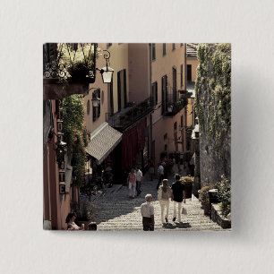 Italië, provincie Como, Bellagio. Salita 2 Vierkante Button 5,1 Cm