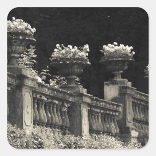 Italië, provincie Lecco, Varenna. Lakeside Vierkante Sticker