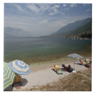 Italië, provincie Verona, Brenzone. Meer Garda Tegeltje