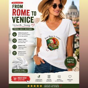 Italië Reis Landmarks Collage T-Shirt Rome Veni
