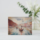 Italië Reis - waterverf VENICE souvenir Briefkaart (Staand voorkant)