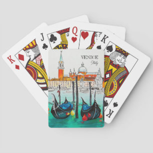 Italië Reis - waterverf VENICE souvenir Pokerkaarten