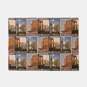 Italië reiscollage Italiaanse retro steden Deurmat