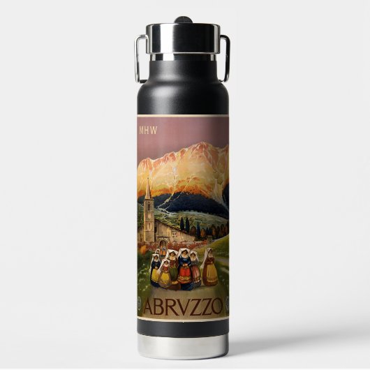  Italië Reismonogram op maat Waterfles (Voorkant)