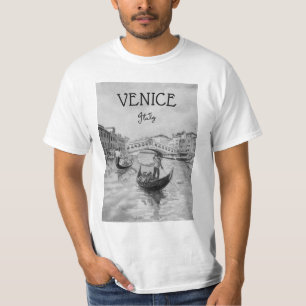 Italië Reizen - Ventilator zwart-wit souvenir T-shirt