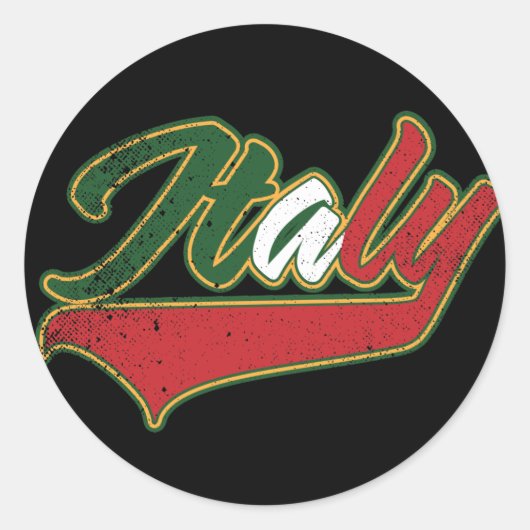 Italië Retro Ronde Sticker (Voorkant)