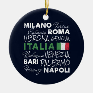 Italië Retro stad en vlag vakantie souvenir Keramisch Ornament
