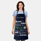 Italië Retro stad en vlag  vakantie souvenir Schort (Gedragen)