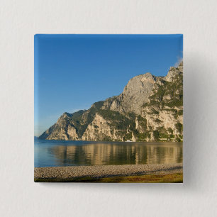 Italië, Riva del Garda, Gardameer, Berg Vierkante Button 5,1 Cm
