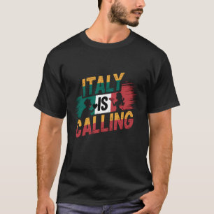 Italië roept Italiaanse wijnliefhebber Funny Medit T-shirt