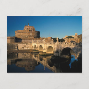 Italië, Rome, Castel Sant'Angelo en rivier Briefkaart