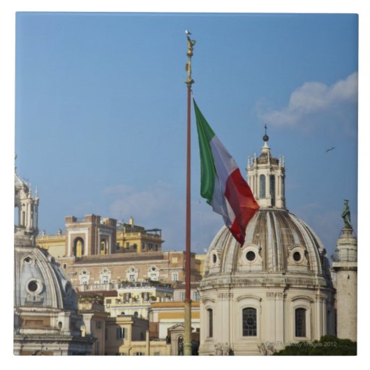 Italië, Rome. Italiaanse vlag Tegeltje (Voorkant)