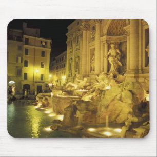 Italië, Rome. Trevi-fontein 's nachts. Muismat
