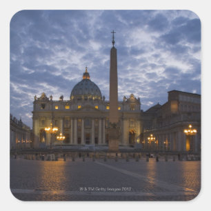 Italië, Rome, Vaticaanstad, St. Peter's Basilica Vierkante Sticker