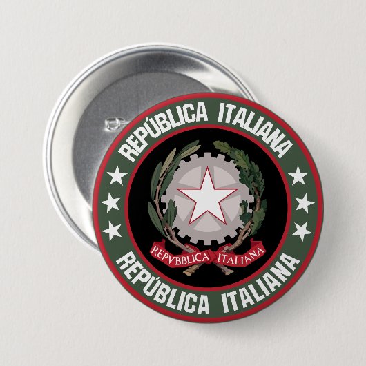 Italië Ronde Button 7,6 Cm (Voorkant /achterkant)