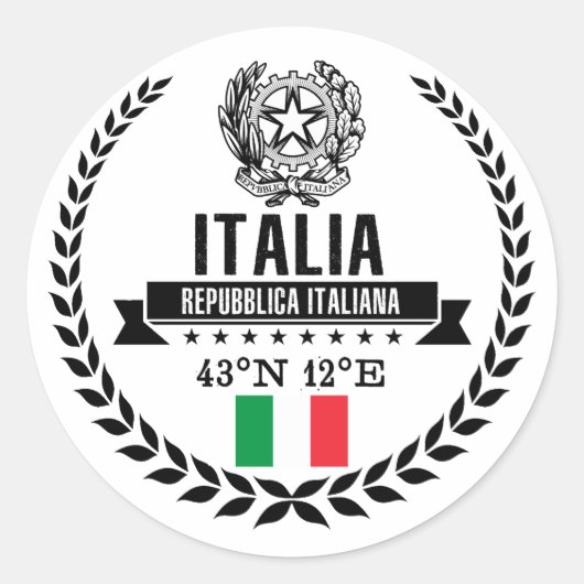 Italië Ronde Sticker (Voorkant)