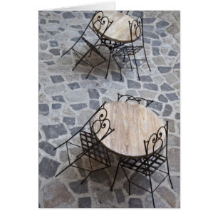 Italie, Sardaigne, Castelsardo. Tables de café.