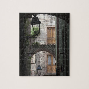 Italië, Sardinië, Bosa. Straatdetail. Legpuzzel